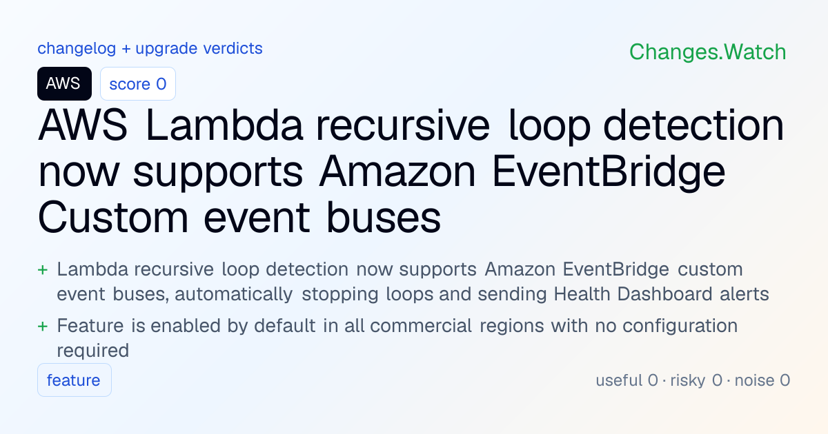 AWS: AWS Lambda recursive loop detection now supports Amazon ...