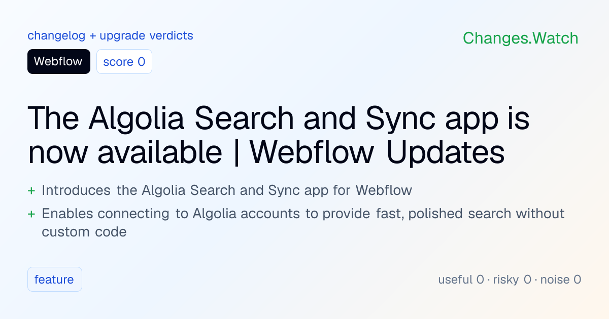 Webflow: The Algolia Search and Sync app is now available | Webflow ...